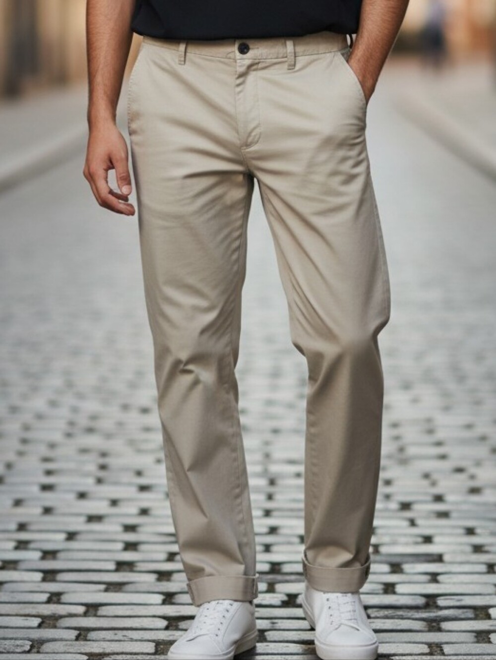 Joseph Abboud Mens Khaki Cotton Chino Pants Size 34x30 Flat Front Casual